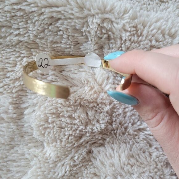 Chicago Flag Coordinates Gold Bangle - Picture 2 of 5